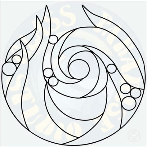 The Wave Stained Glass Pattern PDF PNG Digital File Etsy