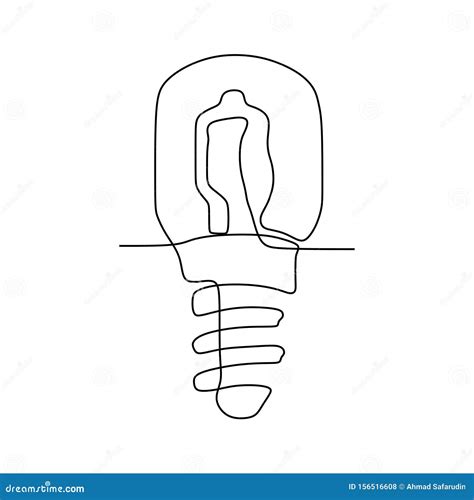 One Line Drawing Light Bulb Symbol Idea And Creativity Isolated On