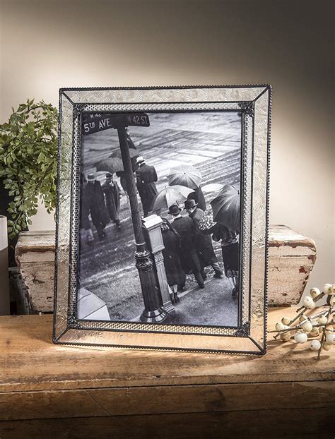 J Devlin Glass Art Pic 380 81hv 8x10 Picture Frame Stained Glass Tabletop Photo Frame Vintage