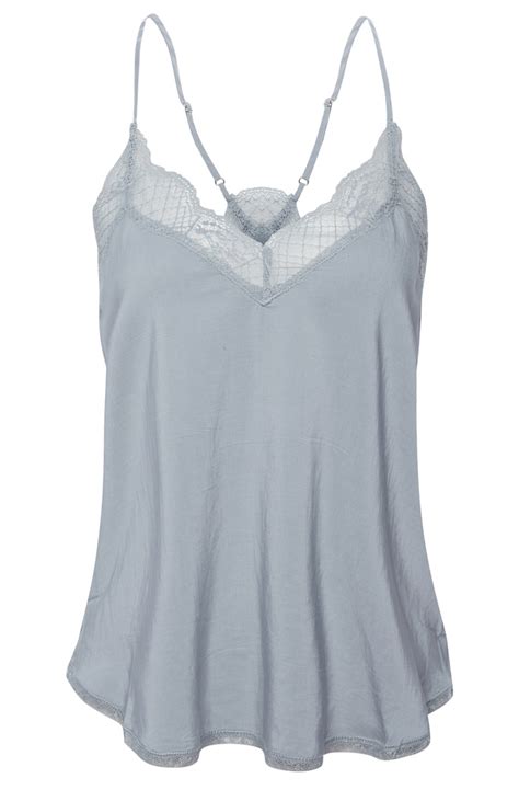 Lace Insert Cami In Light Blue L Dailylook