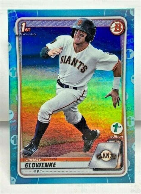 Jimmy Glowenke 2020 Bowman Draft 1st Edition SKY BLUE Foil BD 35 SP