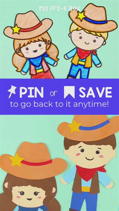 Cowboy And Cowgirl Puppets Western Theme Preschool Craft Preschool