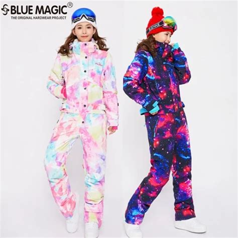 Blue Magic Waterproof Snowboarding One Piece Skiing Jumpsuit Women