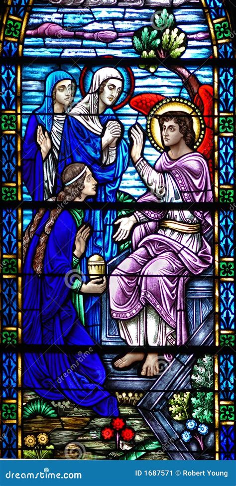 Stained Glass Window Of Resurrection Angel Stock Image Image 1687571