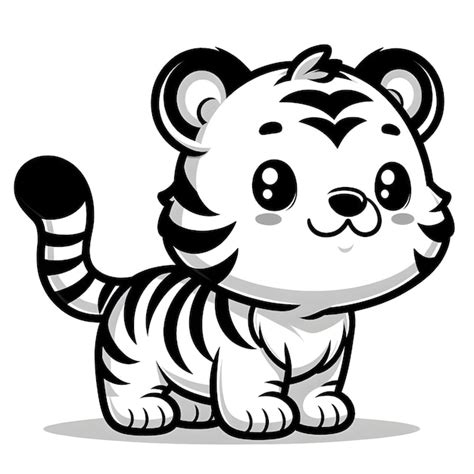 Premium Photo Vector Cute Tiger Cartoon Illustration