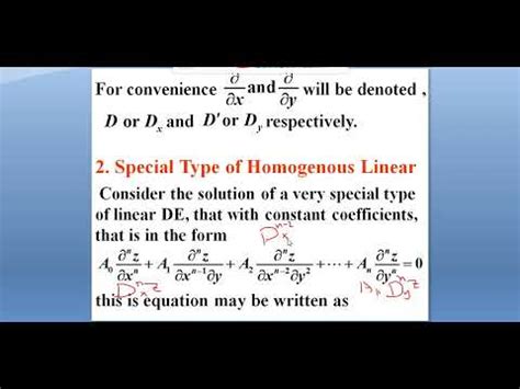 1 Homogeneous Linear PDE With Constant YouTube