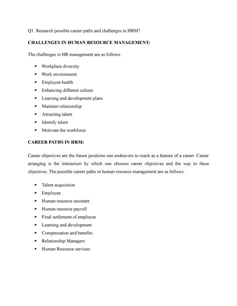 Human Resourse Management Lecture Notes 5 Q1 Research Possible