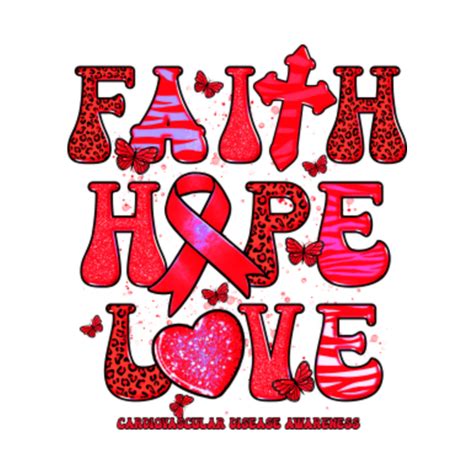 Cardiovascular Disease Awareness Hope Love Fight Faith Leopard Cardiovascular Disease