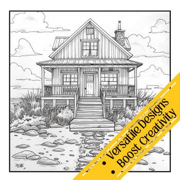 Beach House Coloring Page Summer Color Sheets By The Butlers Company