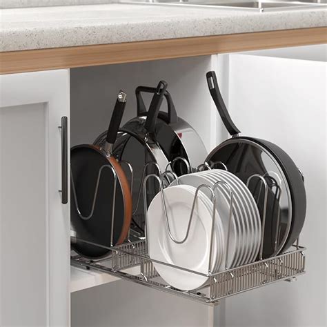 VyGrow Pots And Pans Organizer Pull Out Pot And Pan Organizer For