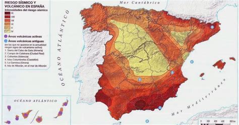 Tierra E Historia Mapa Riesgo Sísmico Y Volcánico En España