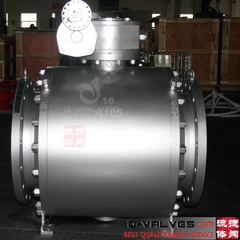 Api D Stainless Steel Trunnion Type Flanged Fixed Ball Valve With Gear