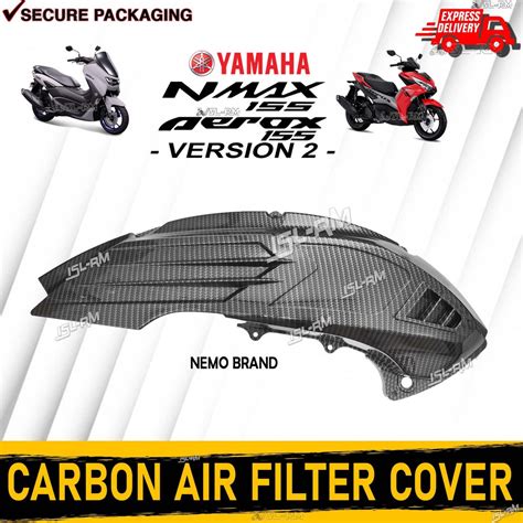 Yamaha Nmax Aerox Version 2 Air Filter Cover Carbon Nemo Brand Plug