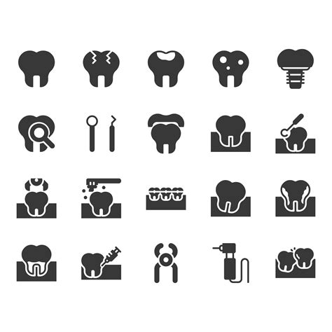 Dental Icon Set Vector Art At Vecteezy