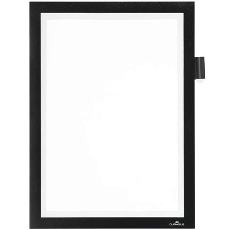 Durable Duraframe A4 Black Adhesive Note Magnetic Document Frame With