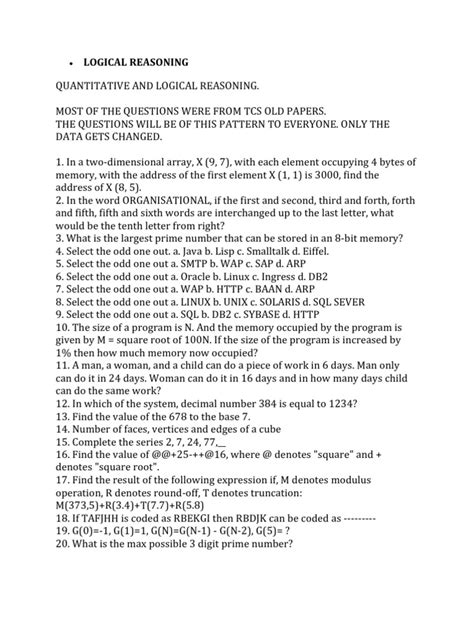 Logical Reasoning | PDF | Matrix (Mathematics) | Teaching Mathematics