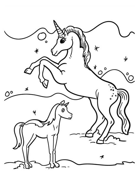 Horse and Unicorn Coloring Pages book for kids.