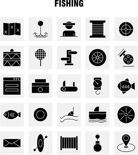 Fishing Solid Glyph Icon Pack For Designers And Developers Icons Of