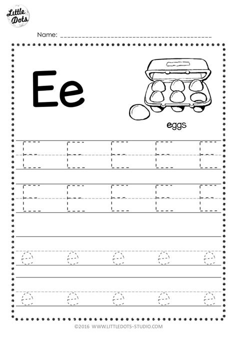 Letter E Tracing Worksheets