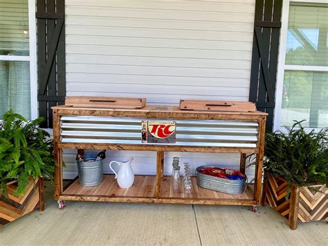 Metal Side Double Cooler Stand Plans Patio Cooler Stand Deck Etsy