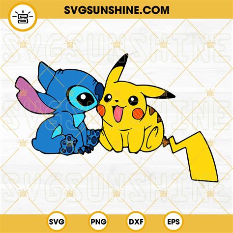 Pikachu And Stitch Friends Svg Disney Friends Svg Pikachu Svg Stitch