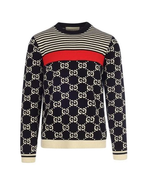 Gucci Gg And Stripes Knit Sweater For Men Lyst