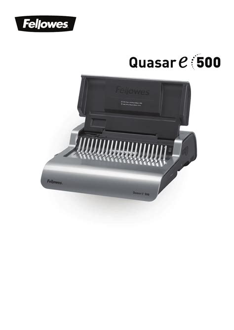 User Manual Fellowes Quasar E 500 English 108 Pages