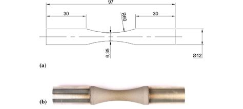 Fatigue Specimens All The Dimensions Are In Mm A Drawing And B As