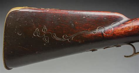 Lot Detail A Early American Flintlock Rifle Extensively Carved And By The Same Hand As 42