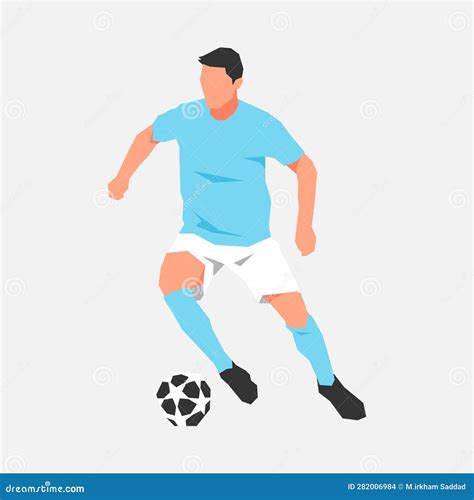 Soccer Athlete Dribbling The Ball Concept Of Sport Football Activity