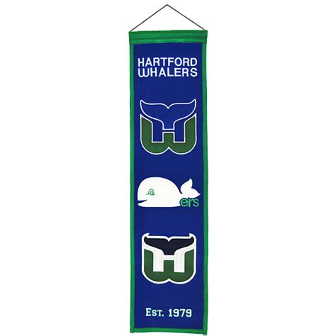 Hartford Whalers Logo Evolution Heritage Banner – Palm Beach Autographs LLC