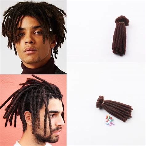 Dsoar 6 Inch Dreadlock Extensions For Men Handmade Synthetic Dreads 20