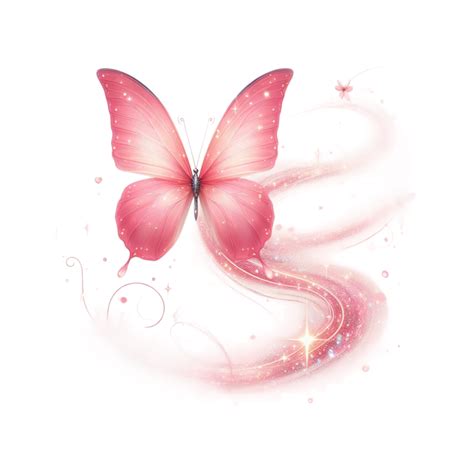 Coquette Pink Butterfly In Mid Flight Sublimation Clipart 44811410 Png