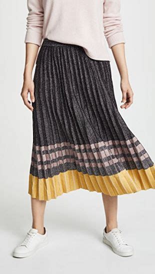 DEREK LAM 10 CROSBY Derek Lam 10 Crosby Pleated Metallic Knit Skirt