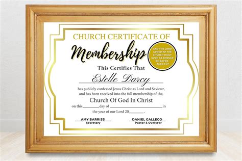 Editable Church Membership Certificate for New Church Members, Church ...