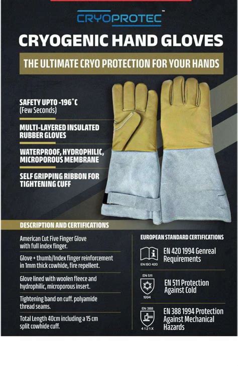 CE Blue Cryogenic Hand Gloves For Liquid Nitrogen Handling Size