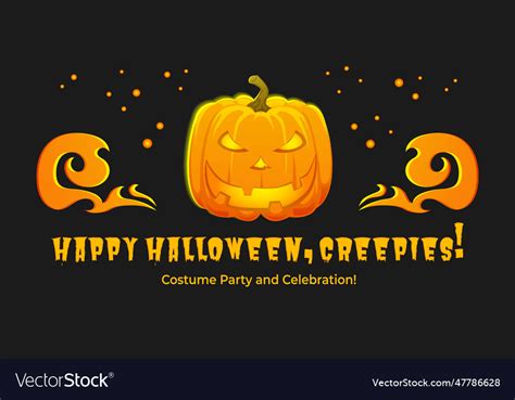 Halloween Party Banner With Pumpkin Lantern Vector Image