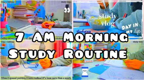 7 Am 🌅 Morning Study Routine Productive Study Vlog Study More Vlog