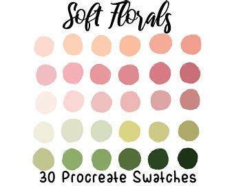 The Color Swatches For Soft Florals Are All In Shades Of Pink Green