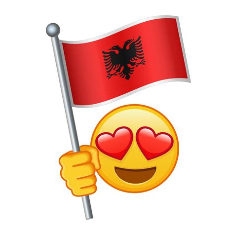 Emoji with Albania flag Large size of yellow emoji smile 44781527 ...