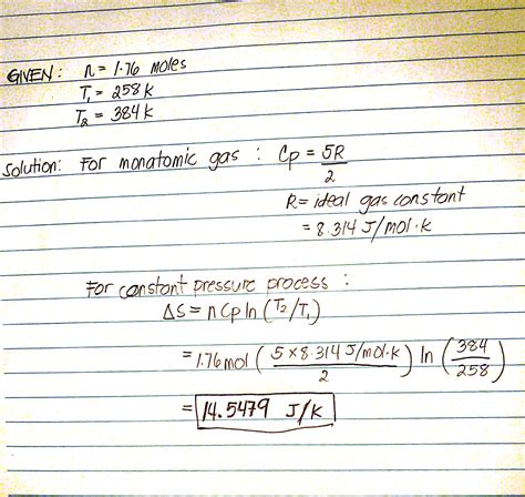 Solved 1 76 Moles Of An Ideal Monatomic Gas Initially At 258 K And A