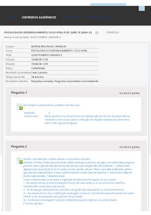 Question Rio Unidade Ii Respondido Revisar Envio Do Teste