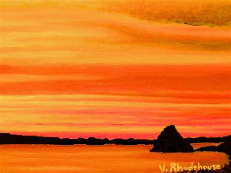 Orange Sunset Painting By Victoria Rhodehouse Fine Art America