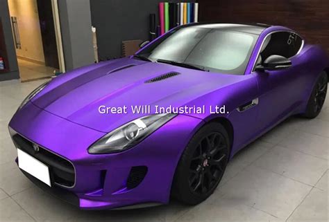 Purple Satin Chrome Vinyl Wrap Film With Air Release Purple Matte