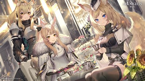 Animal Ears Arknights Armor Blemishine Arknights Blonde Hair Blue