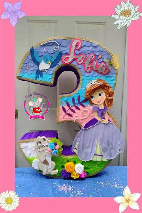 Piñata Princesita Sofía Número 3 🏰👑🐇 En 2024 Piñata Princesa Sofia