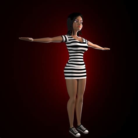 Rigged Cartoon Girl 3d Model