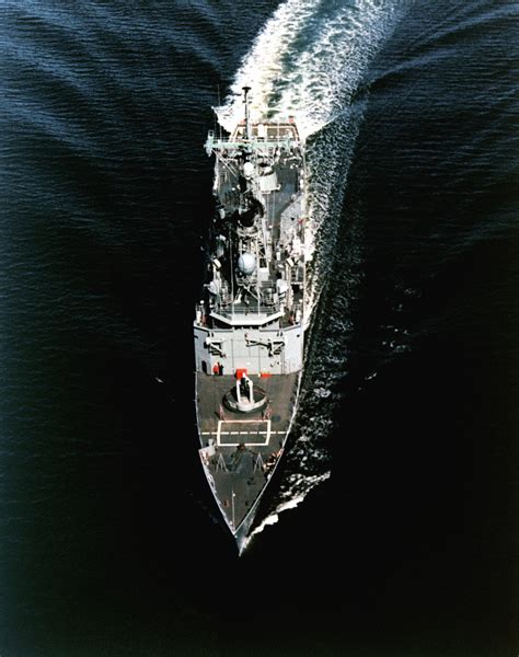 An Aerial Bow View Of The Guided Missile Frigate ELROD FFG 55