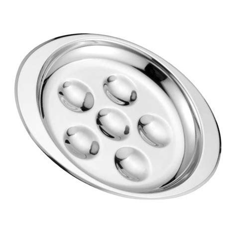 Snail Escargot Plate Serving Tray Stainless Steel Compartment Holes