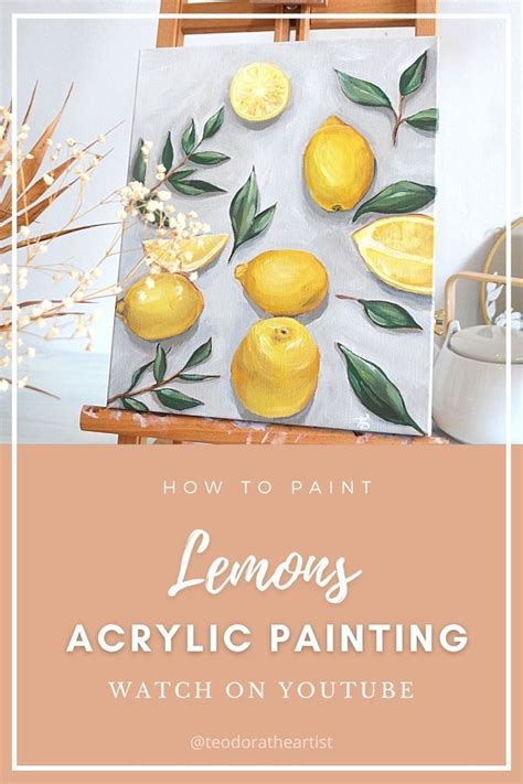 Lemons Acrylic Painting On Canvas Art Tutorial Easy Painting Ideas